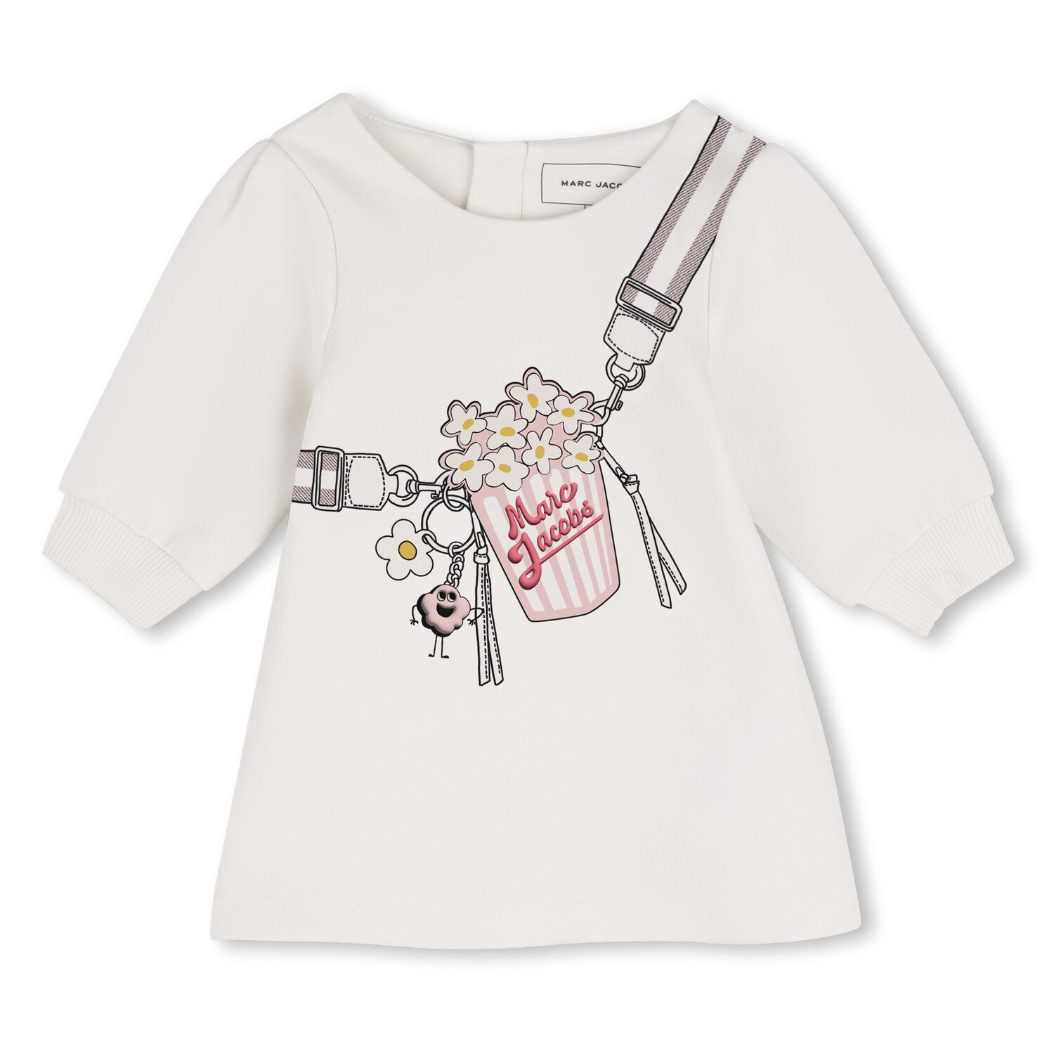 Younger Girls Ivory Bag & Daisy Dress, 1, hi-res