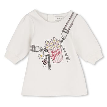 Younger Girls Ivory Bag & Daisy Dress