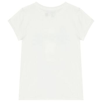 Girls White Polo Bear T-Shirt 