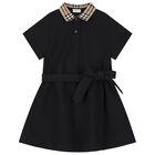 Girls Black Logo Polo Dress, 1, hi-res
