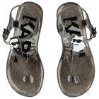 Girls Black Karl & Choupette Sandals, 1, hi-res