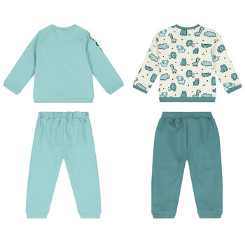 Baby Boys Green & Ivory Tracksuits ( 2-Pack )