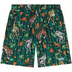 Boys Green Bamboo Swim Shorts, 1, hi-res