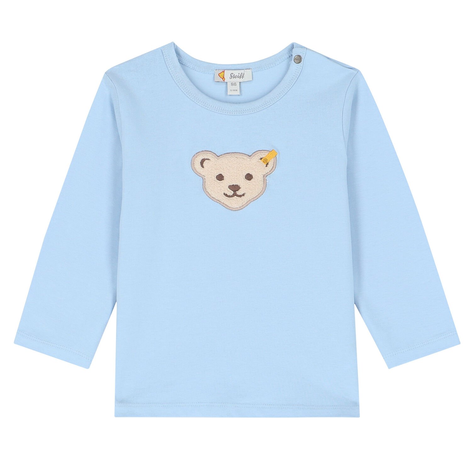 Baby Boys Blue Teddy Long Sleeve Top, 2, hi-res