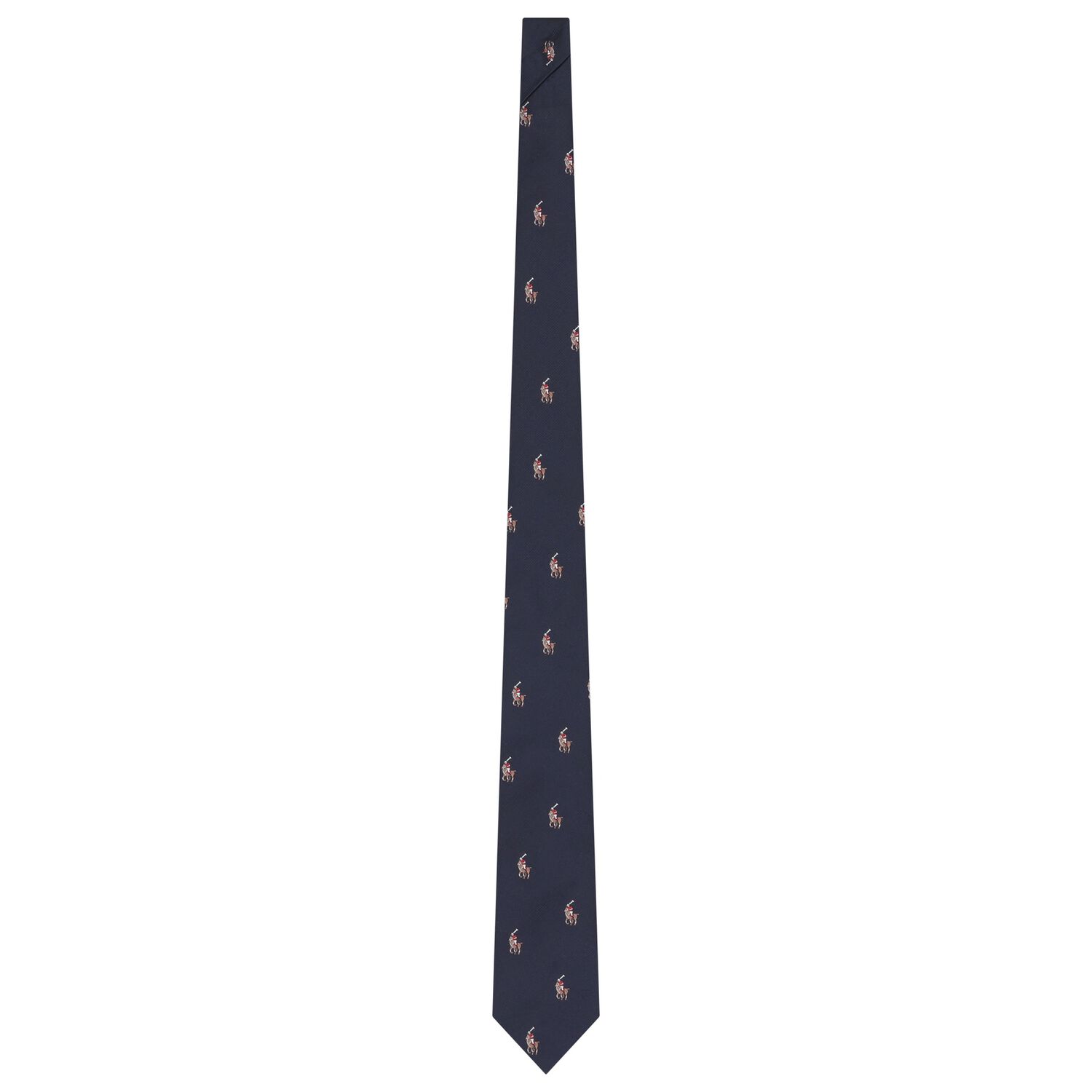 Boys Navy Blue Logo Necktie, 1, hi-res