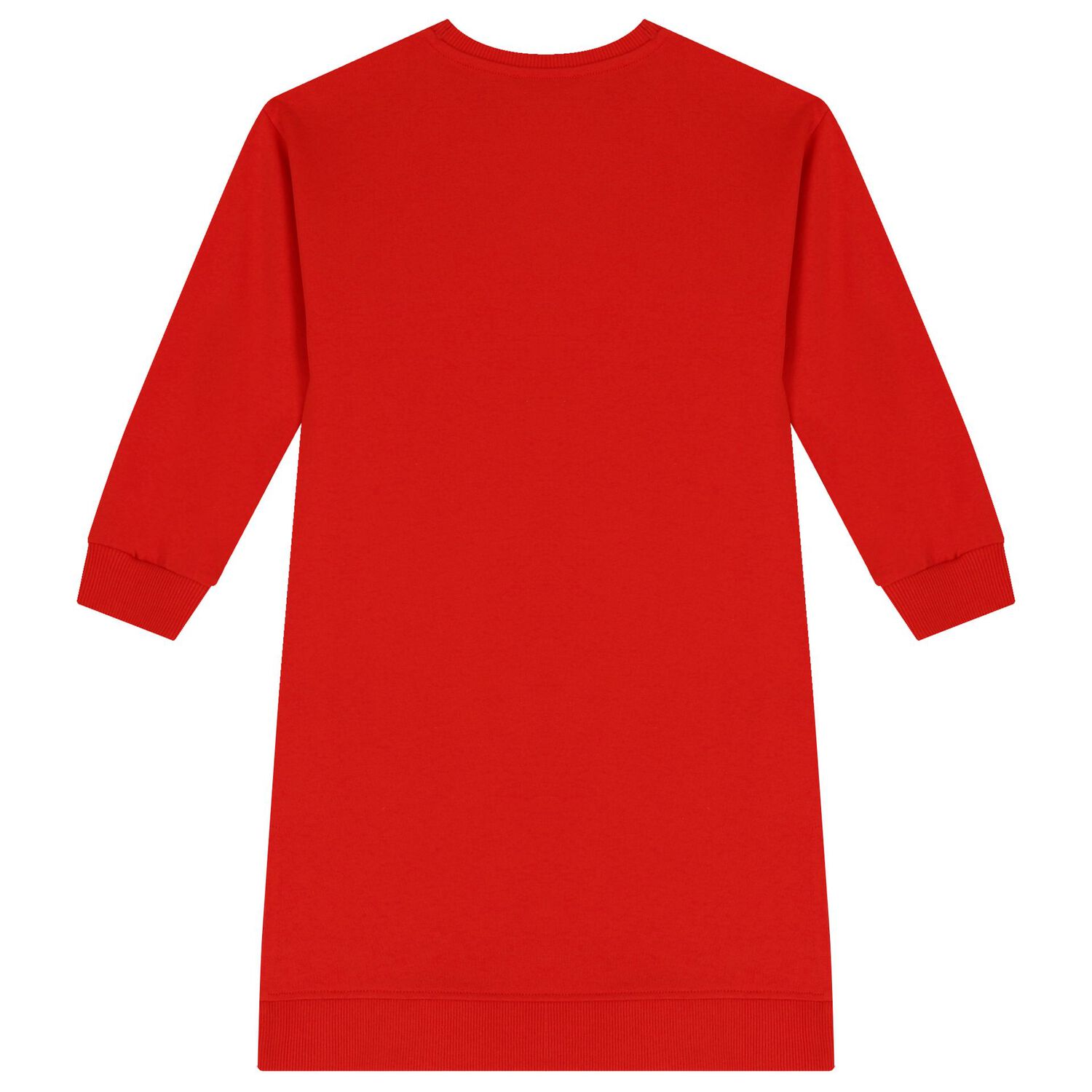 Girls Red Teddy Bear Logo Dress, 2, hi-res image number null