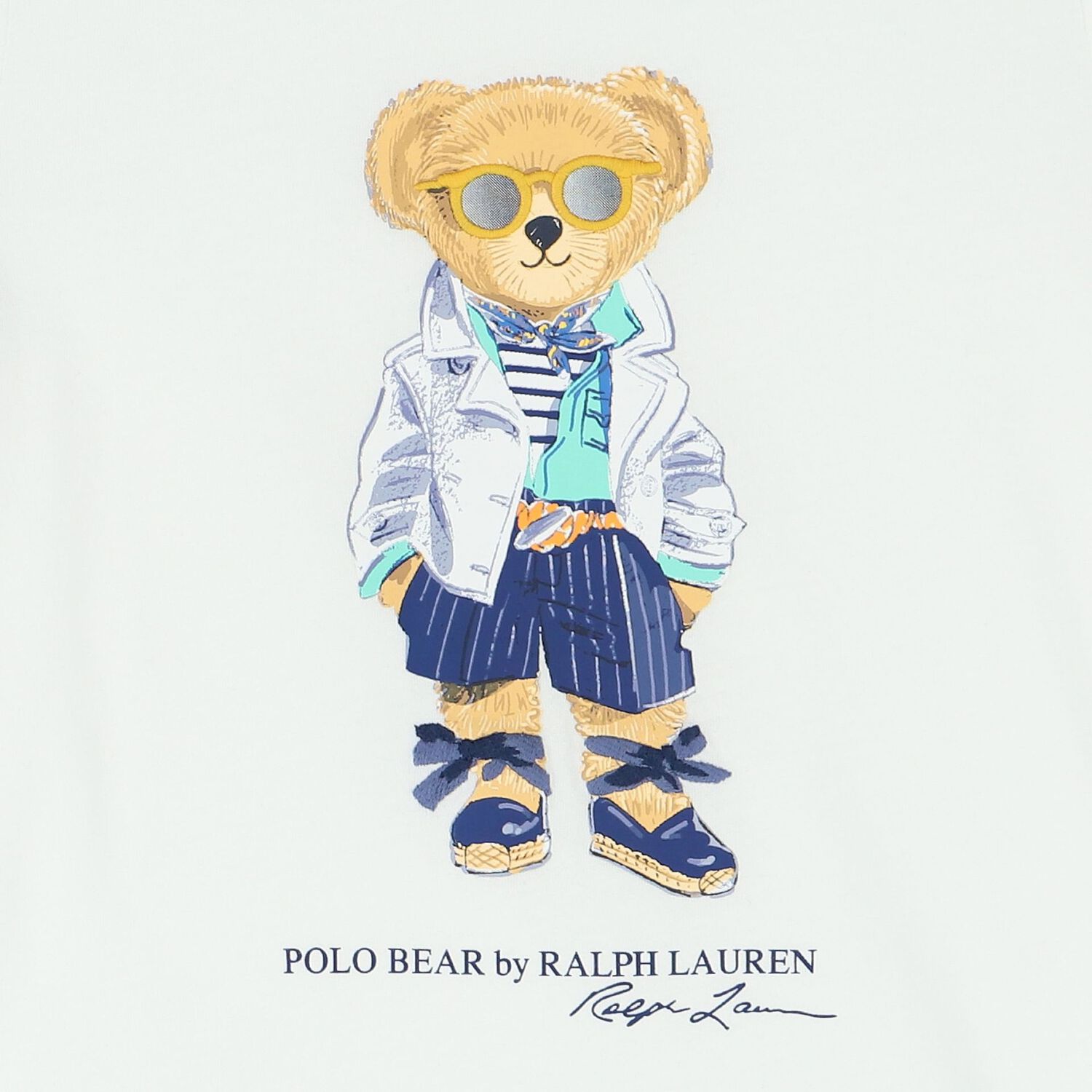 Girls White Logo Polo Bear T-Shirt, 1, hi-res