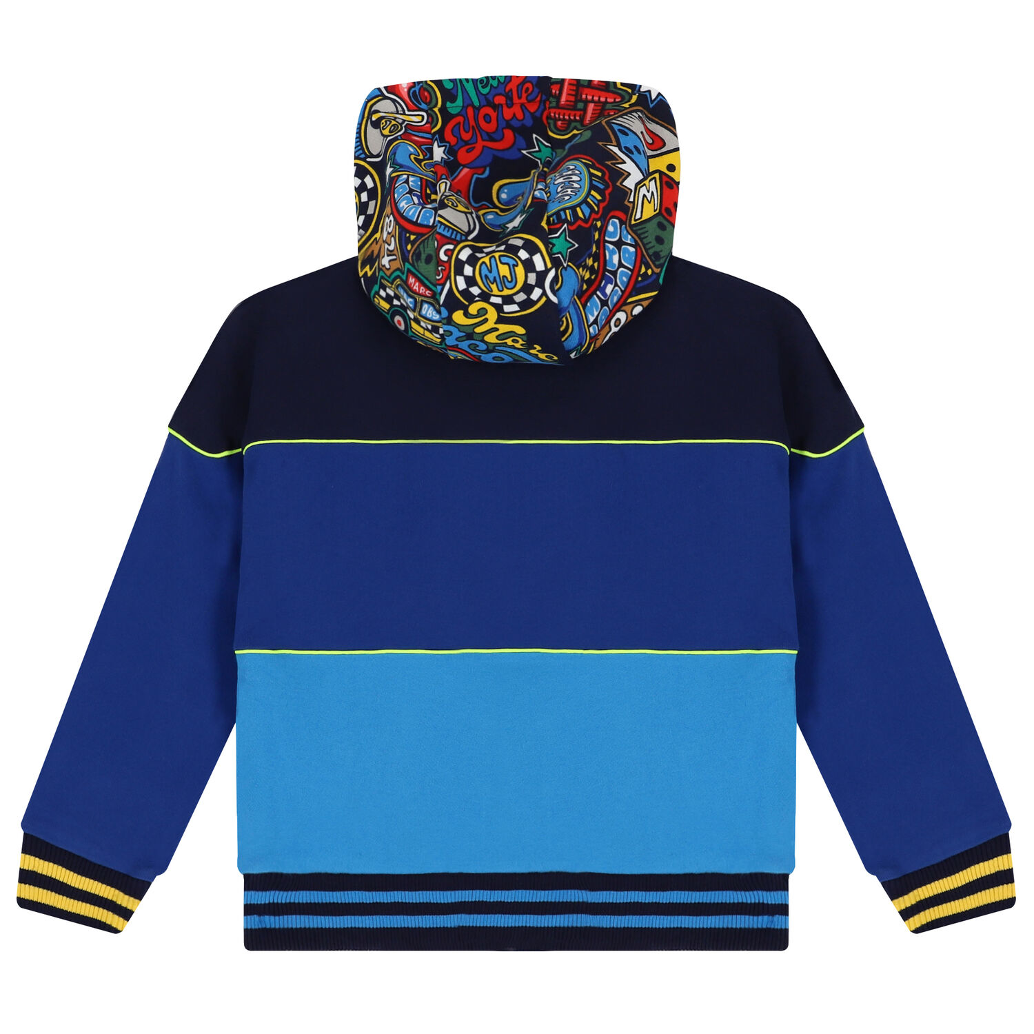 Boys Blue Logo Hooded Zip Up Top, 1, hi-res