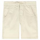 Boys Beige Cotton Shorts, 2, hi-res