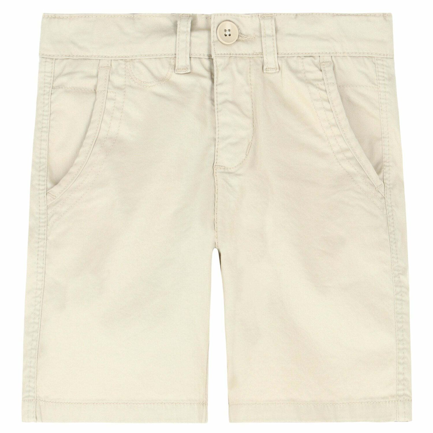 Boys Beige Cotton Shorts, 2, hi-res