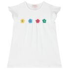 Girls White Flower Leggings Set, 1, hi-res