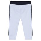 Baby Boys Blue & White Logo Tracksuit Set, 1, hi-res