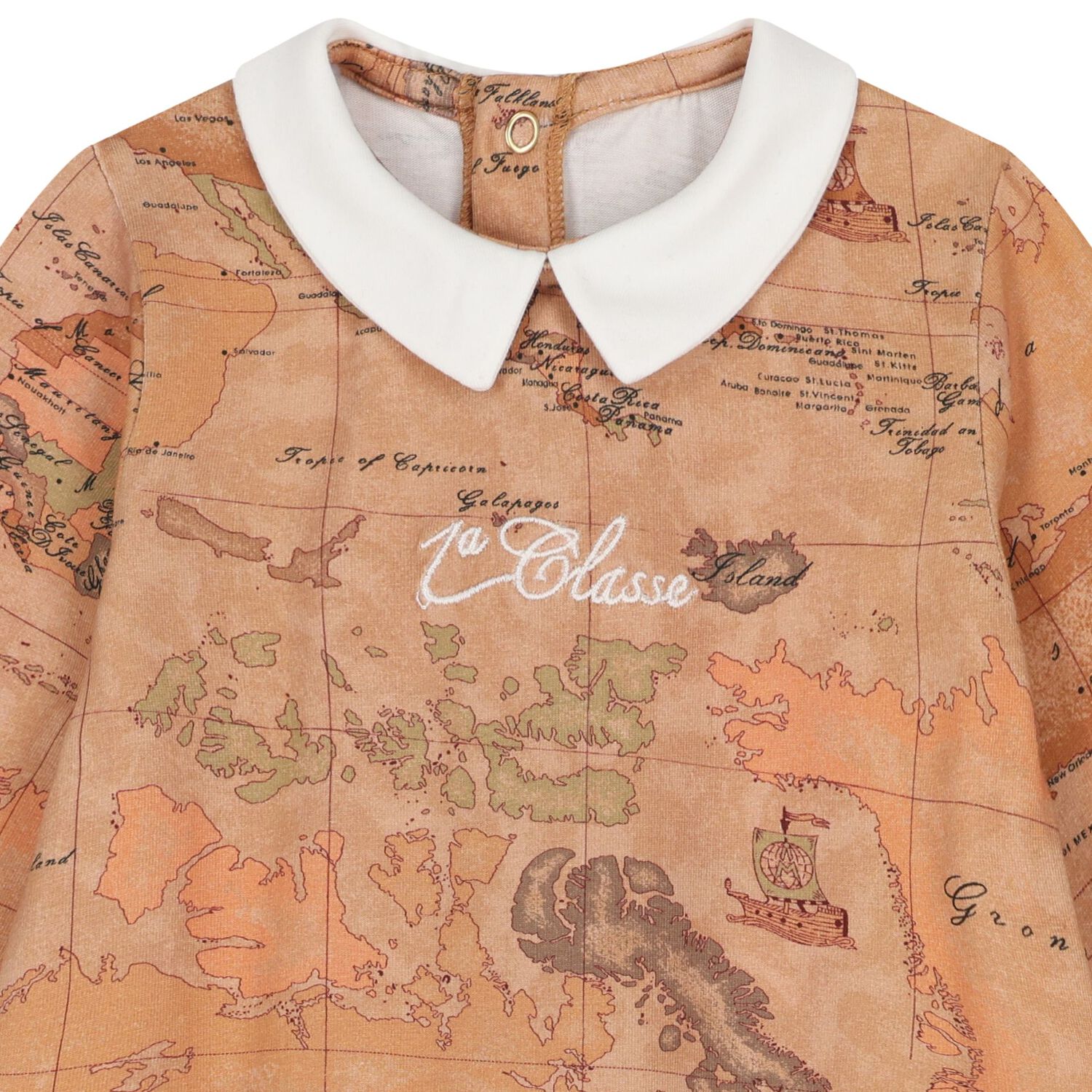 Ivory & Beige Geo Map Babygrow Gift Set, 3, hi-res
