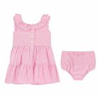 Baby Pink Striped Dress Set, 1, hi-res