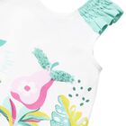 Younger Girls White & Aqua Shorts Set, 2, hi-res