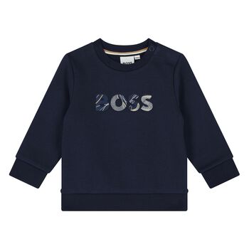 Younger Boys Navy Blue Logo Sweatshirt