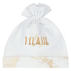 Baby Girls White Logo Hat, 1, hi-res