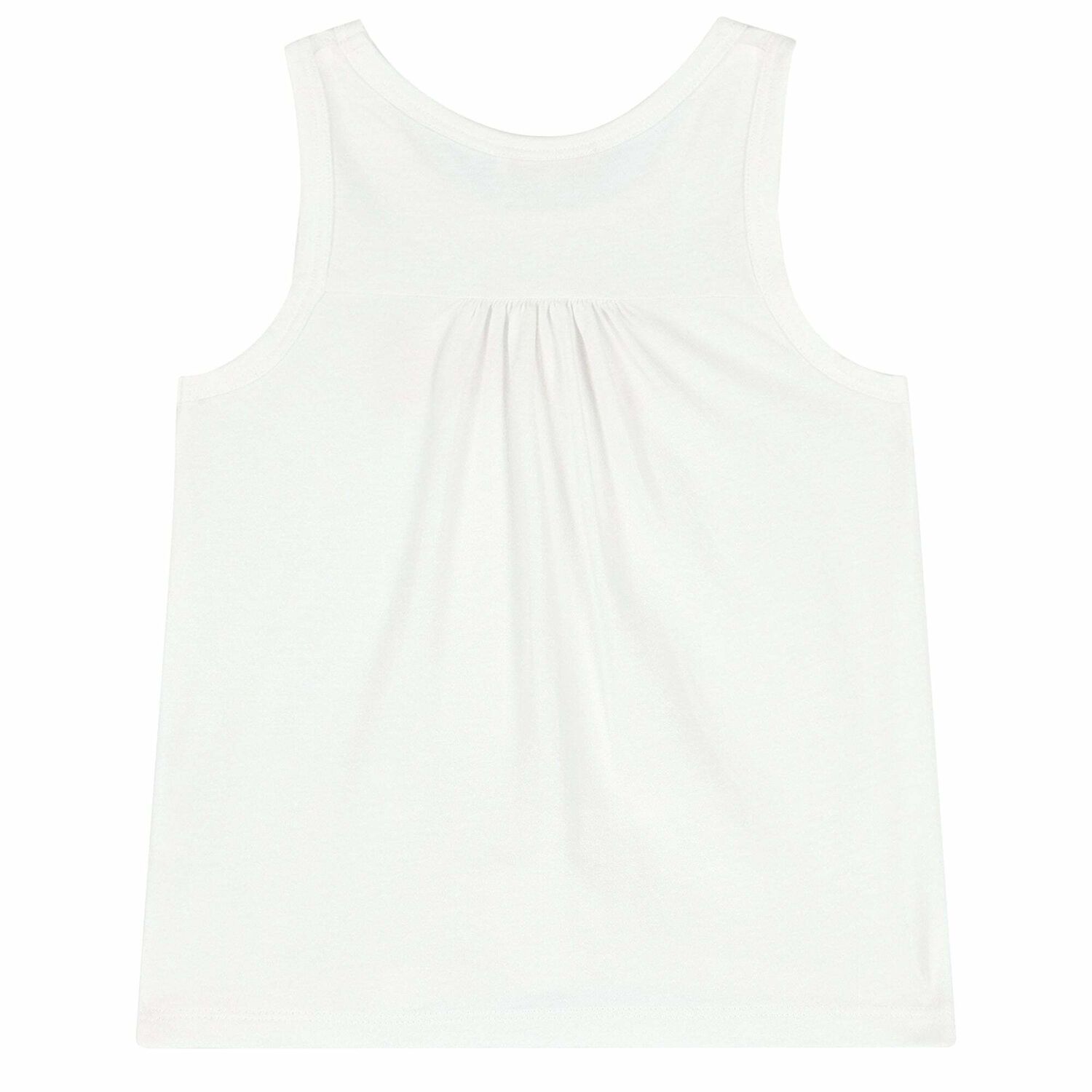 Girls White Sequin Logo Top, 1, hi-res