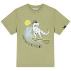 Boys Green & Navy Dinosaur Shorts Set, 1, hi-res