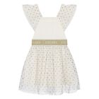 Younger Girls Ivory Logo Tulle Dress, 1, hi-res