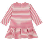 Baby Girls Pink & White Striped Dress, 1, hi-res