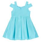 Girls Blue Flower Dress, 1, hi-res