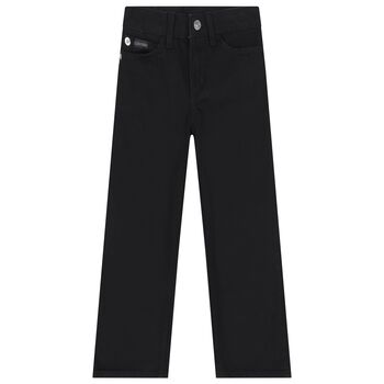 Girls Black Logo Jeans