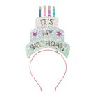 Girls Pink Birthday Cake Headband, 1, hi-res