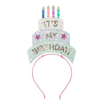 Girls Pink Birthday Cake Headband