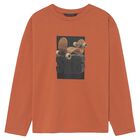 Boys Orange Basketball Long Sleeve Top, 2, hi-res