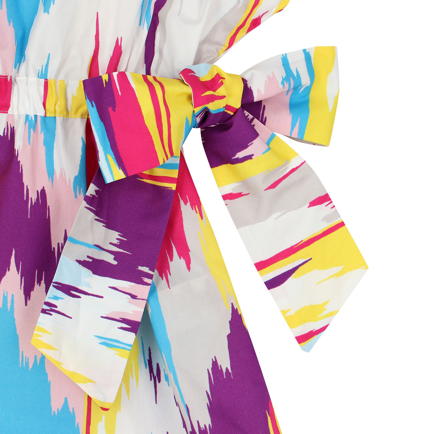 Girls White Abstract Beach Dress, 1, hi-res image number null