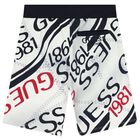 Boys White Logo Shorts, 1, hi-res