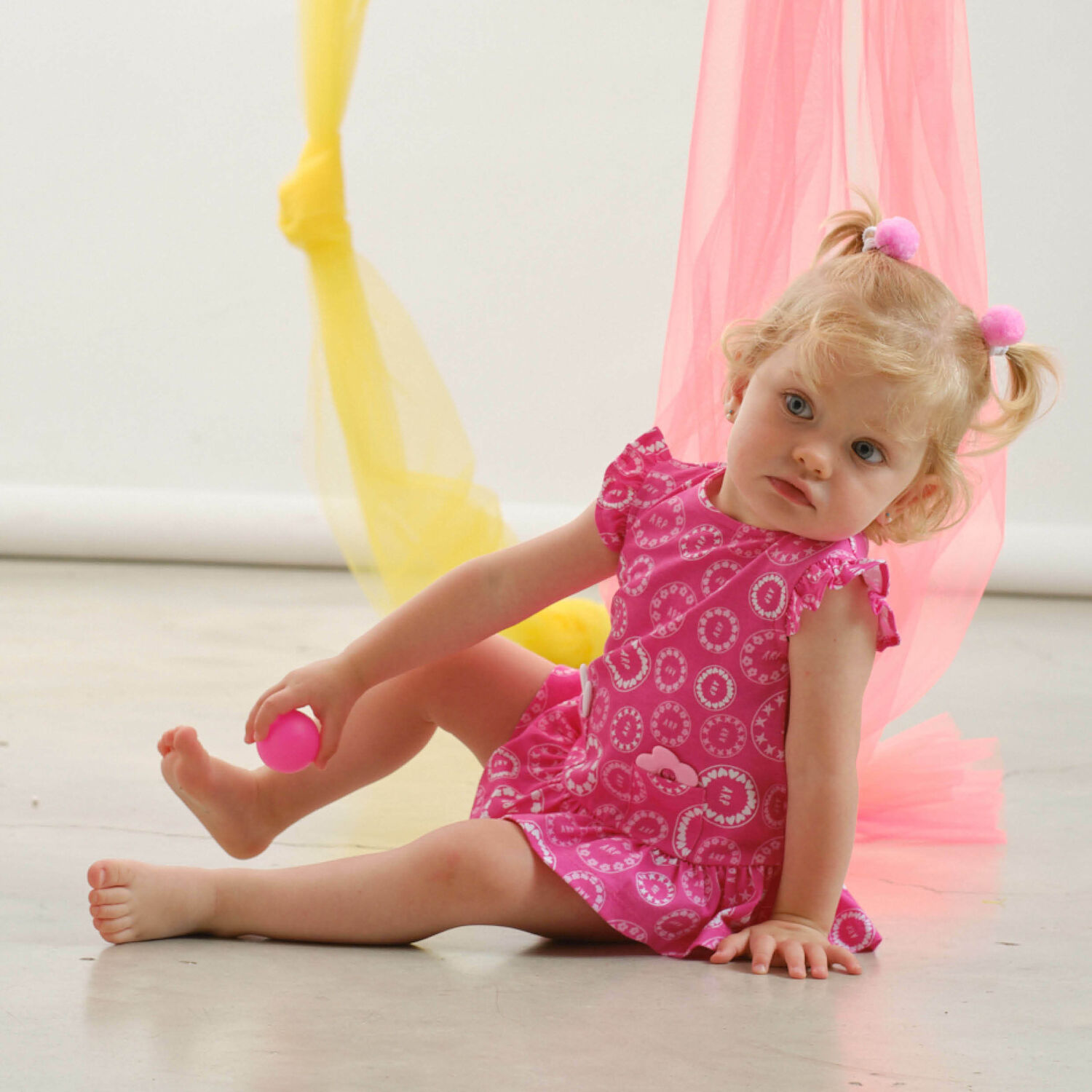 Baby Girls Pink Logo Dress, 1, hi-res image number null