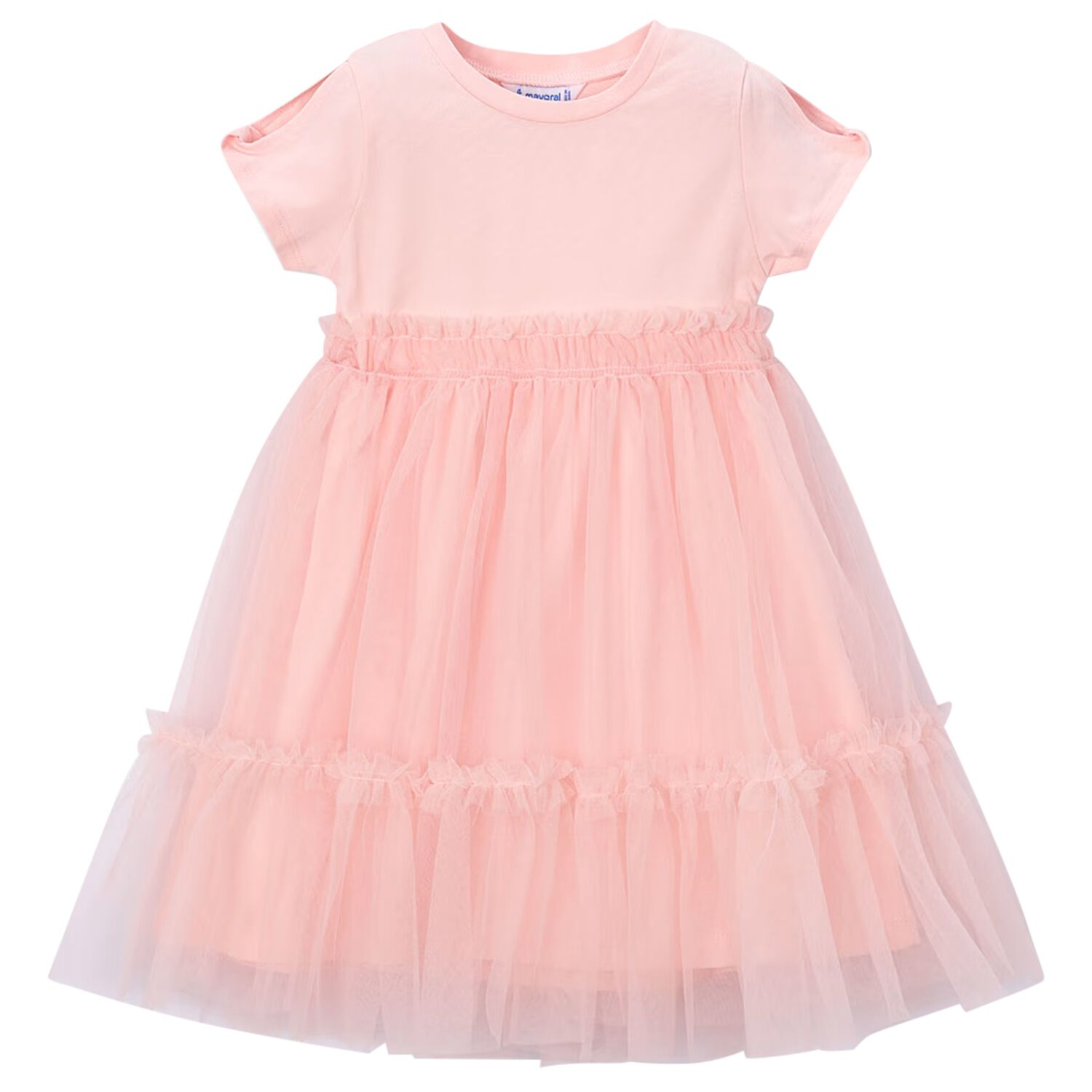 Girls Pink Tulle Dress, 1, hi-res