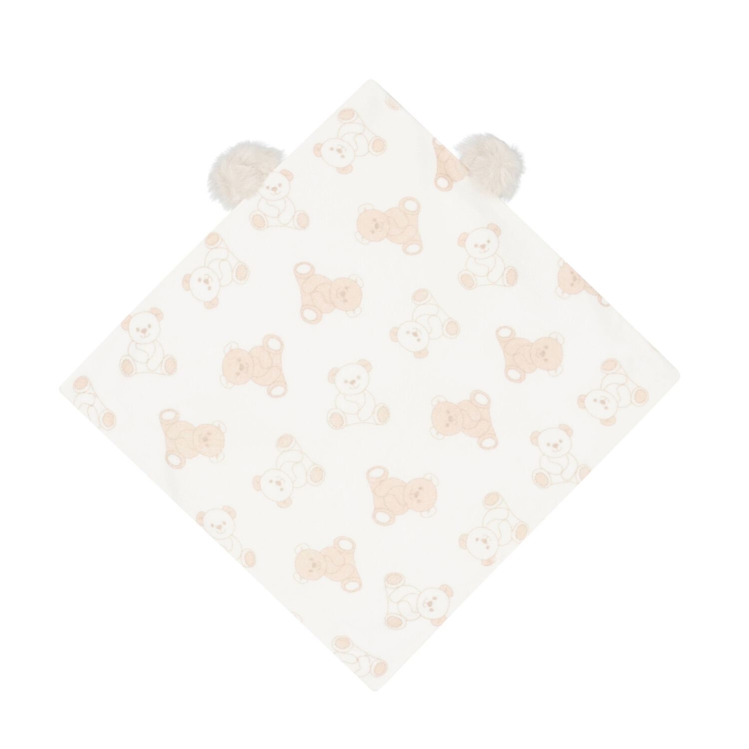 Ivory & Beige Teddy Bear Baby Doudou Comforter, 1, hi-res