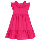 Girls Pink Ruffle Dress, 2, hi-res