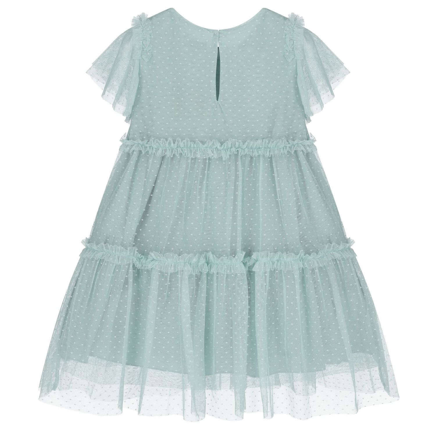 Girls Green Tulle Dress, 1, hi-res