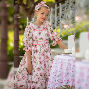 Girls Pink Floral Dress