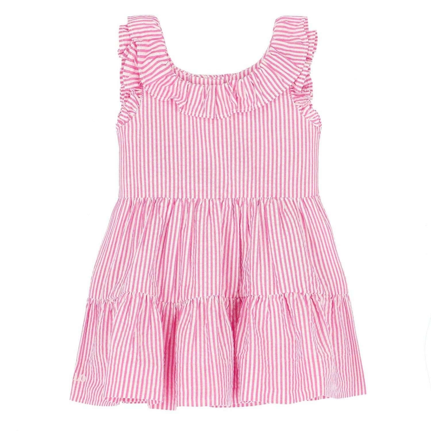 Baby Pink Striped Dress Set, 1, hi-res