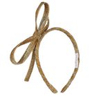 Girls Gold Bow Headband, 1, hi-res