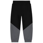 Boys Black & Grey Logo Tracksuit, 1, hi-res