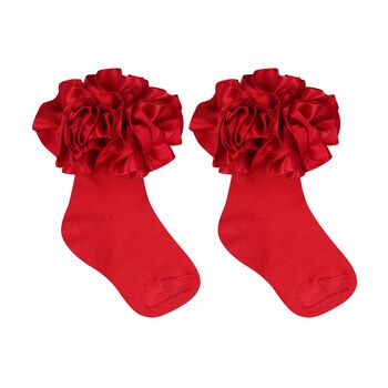 Baby Girls Red Ruffled Socks