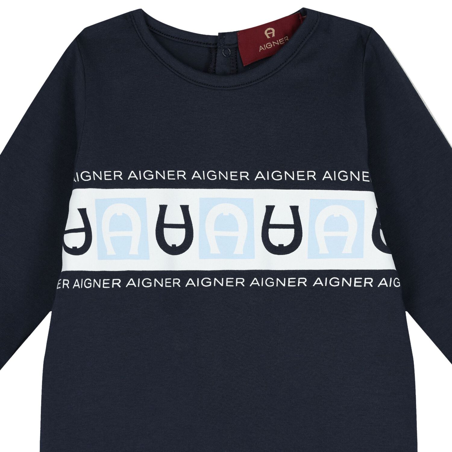 Baby Boys Navy Blue Logo Babygrow, 3, hi-res