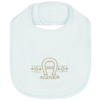 Baby Boys Blue Logo Bib