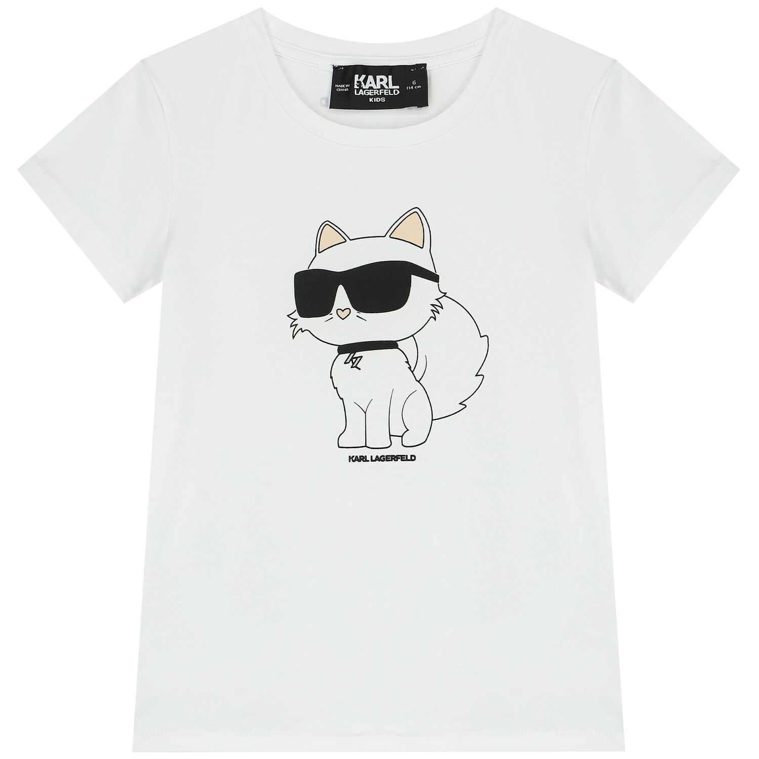 Girls White Choupette T-Shirt, 1, hi-res