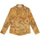 Boys Beige Geo Map Shirt, 1, hi-res
