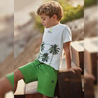 Boys Ivory & Green Palm Tree Shorts Set, 2, hi-res