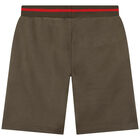 Boys Khaki Logo Shorts, 1, hi-res