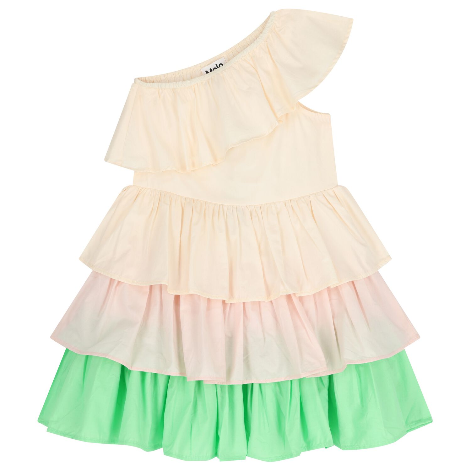 Girls Ivory Ruffled Dress, 1, hi-res