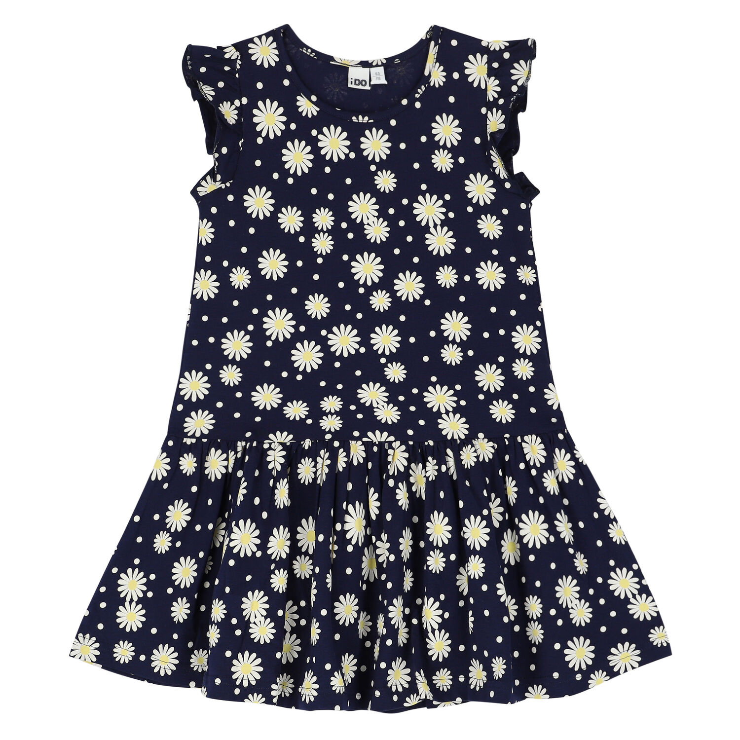 Girls Navy Floral Dress, 2, hi-res